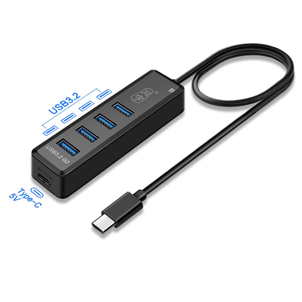 KAWAU H302pro 30cm USB-C Docking Station 10Gbps High-Speed 4 USB3.2 G2 Hub Adapter with Type-C Charging Port