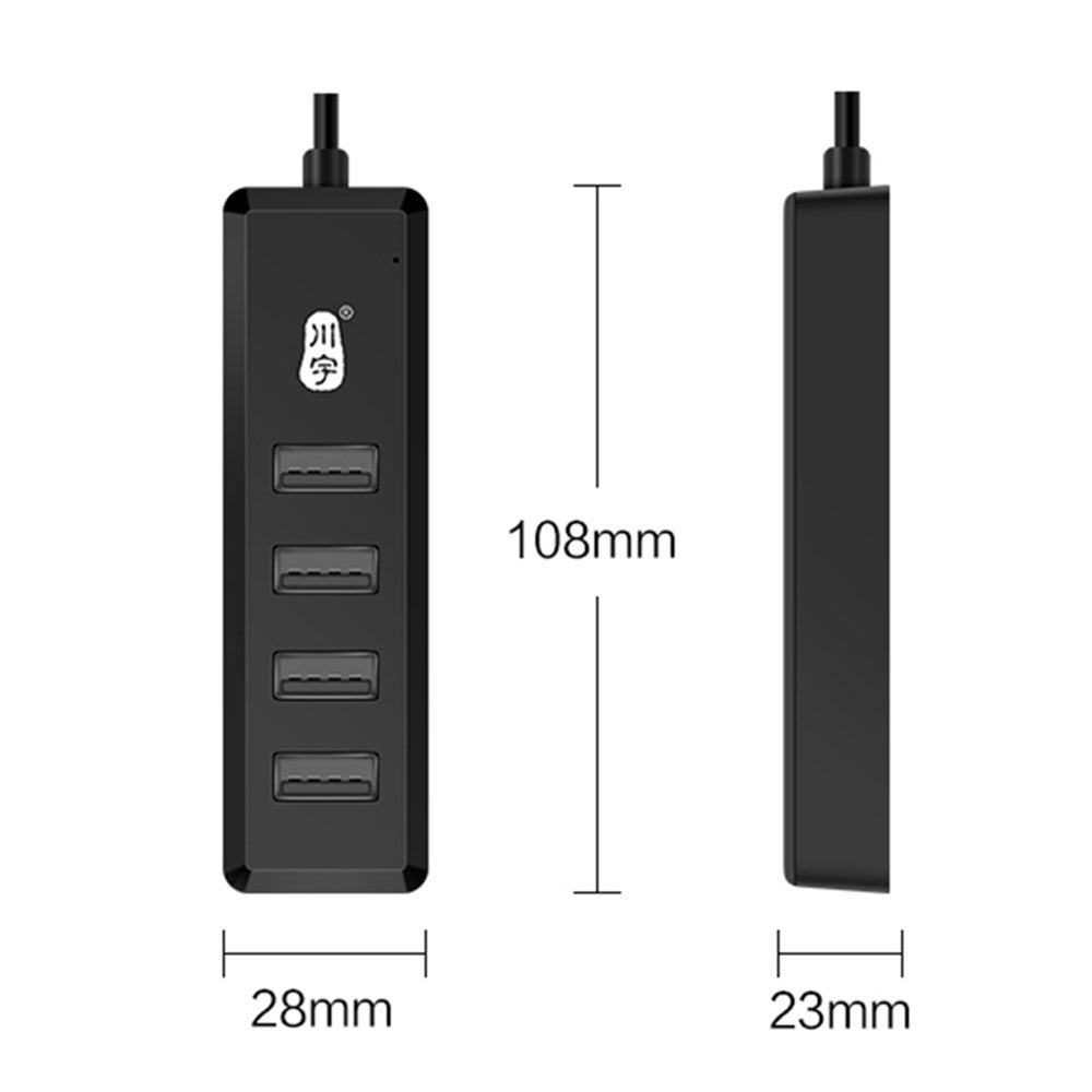 KAWAU H223 120cm Cable USB to 4xUSB 2.0 Hub Adapter Expansion Dock Station Converter for Laptop