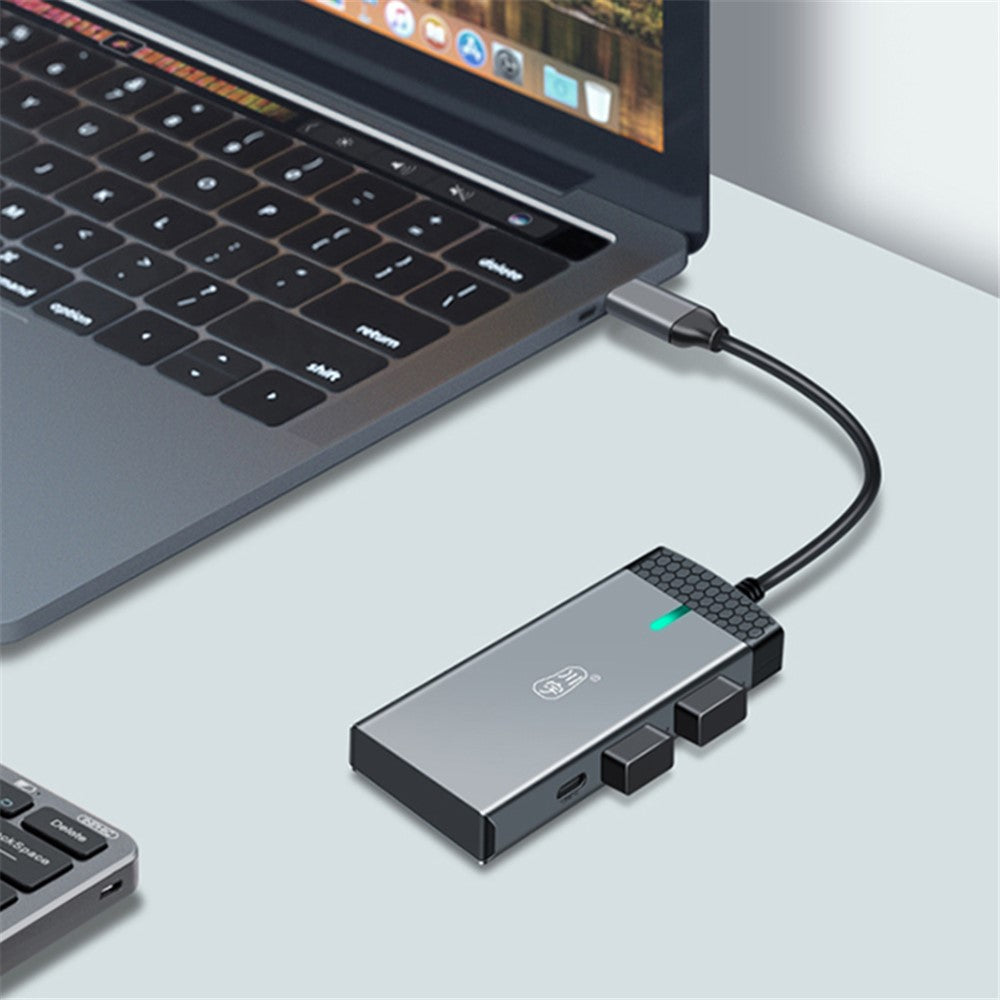 KAWAU H352 15cm Type-C Hub Adapter USB-C Docking Station with HD+2 USB3.0+Type-C+PD3.0+SD / TF Ports
