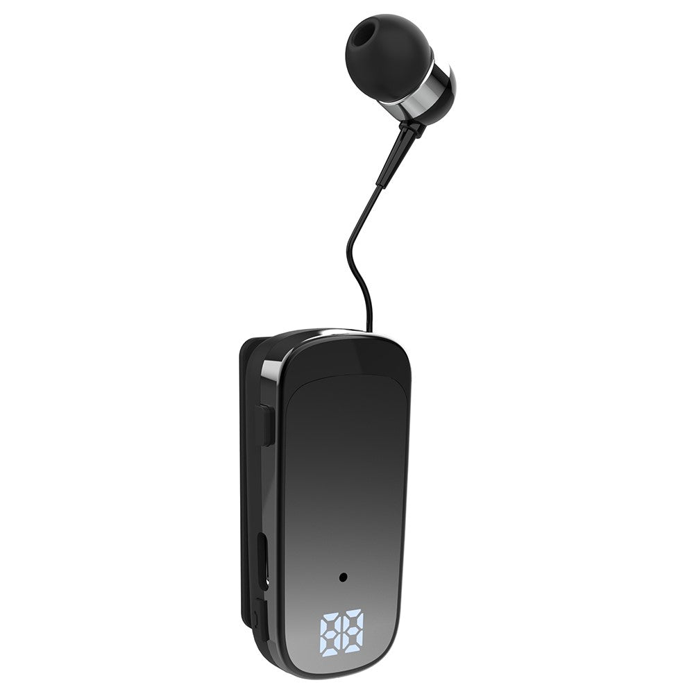 K65 Incoming Call Vibration Digital Display Retractable Lavalier Bluetooth-compatible Earphones