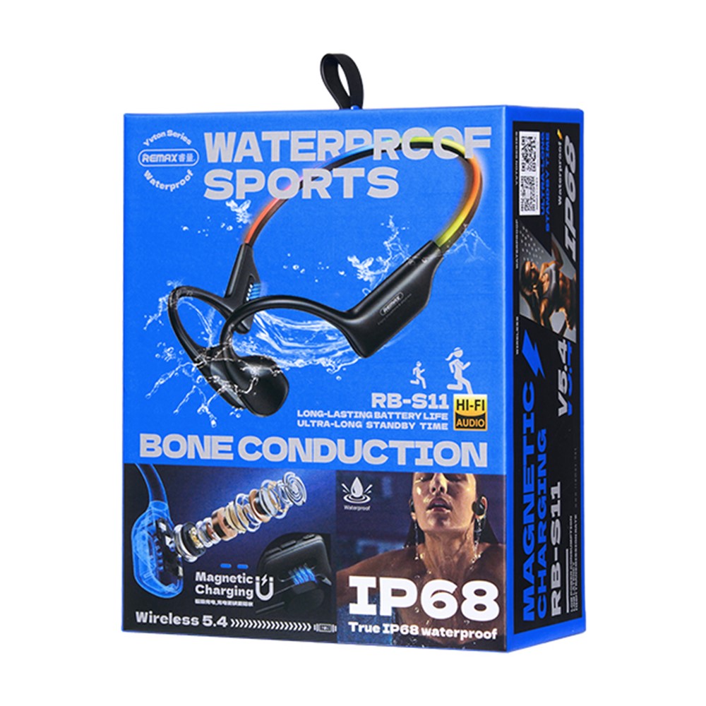 REMAX RB-S11 Bluetooth-compatible Earphones IP68 Waterproof Bone Conduction Sports Headphones
