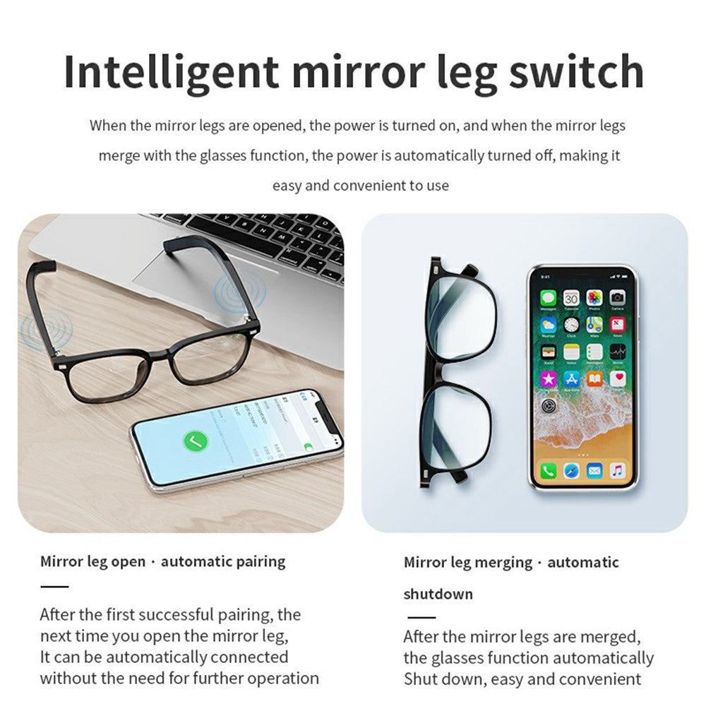 G05-T3 Bluetooth-compatible Smart Sunglasses Earphone with Anti-Blue-Ray Lens+Magnetic Lens+Night Vision Lens (CE Certified)