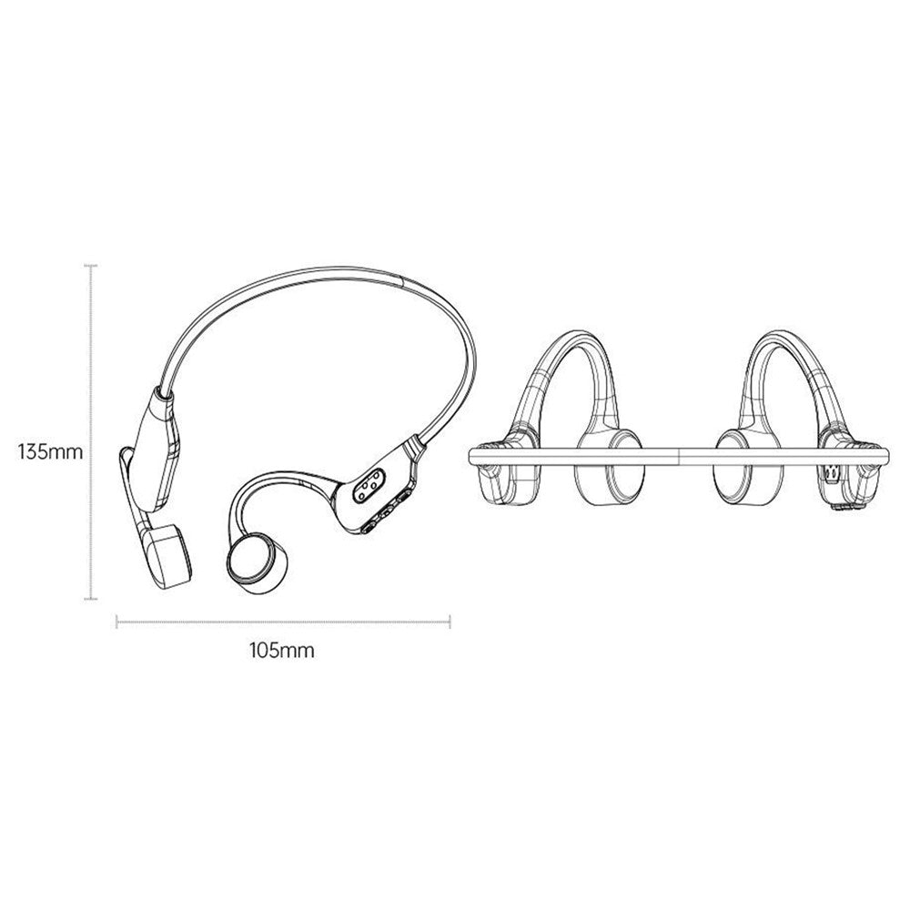 AWEI A899BL Bone Conduction Open Ear Bluetooth-compatible Headphones IPX8 Swimming Earphones