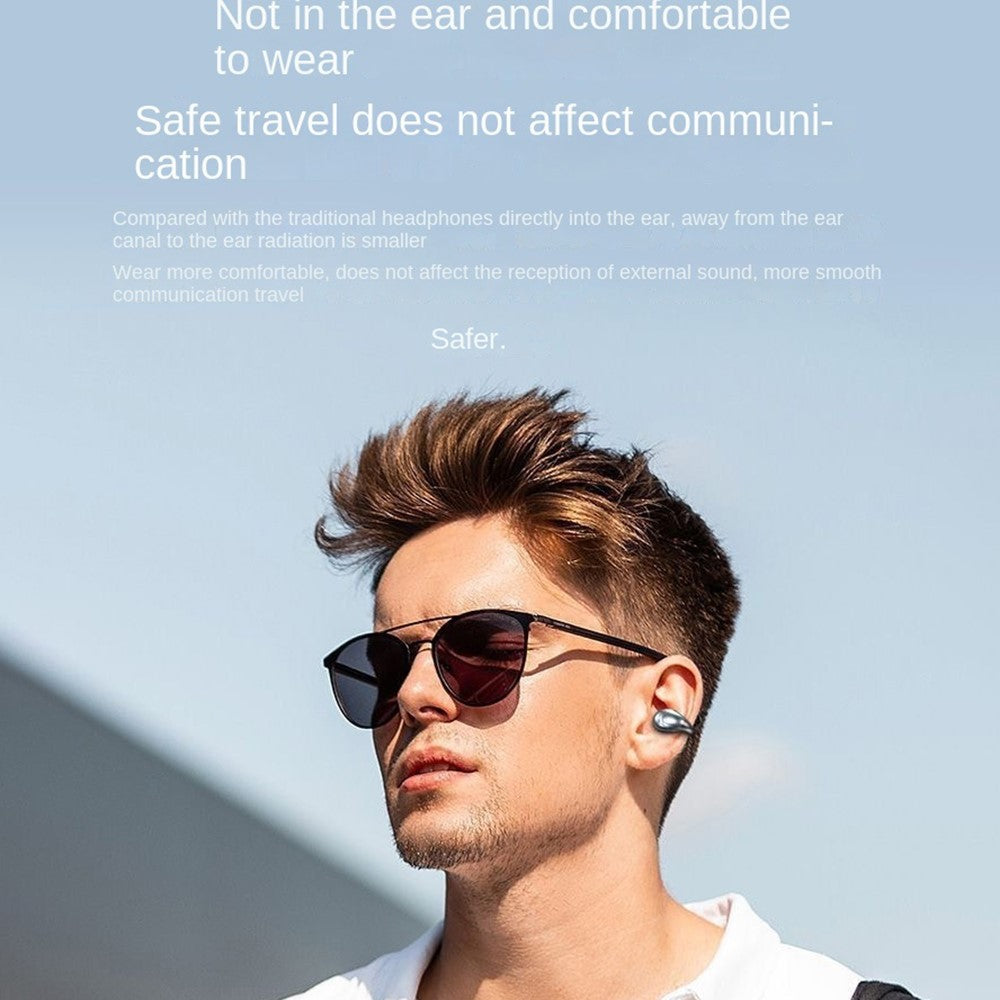 YX-08 Noise Reduction Single Earbud Bone Conduction Ear Clip Wireless Bluetooth-compatible Headphones