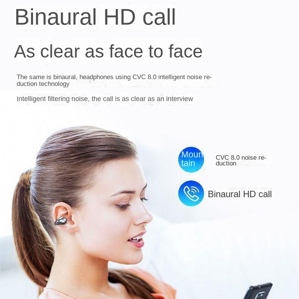 YX-08 Noise Reduction Single Earbud Bone Conduction Ear Clip Wireless Bluetooth-compatible Headphones