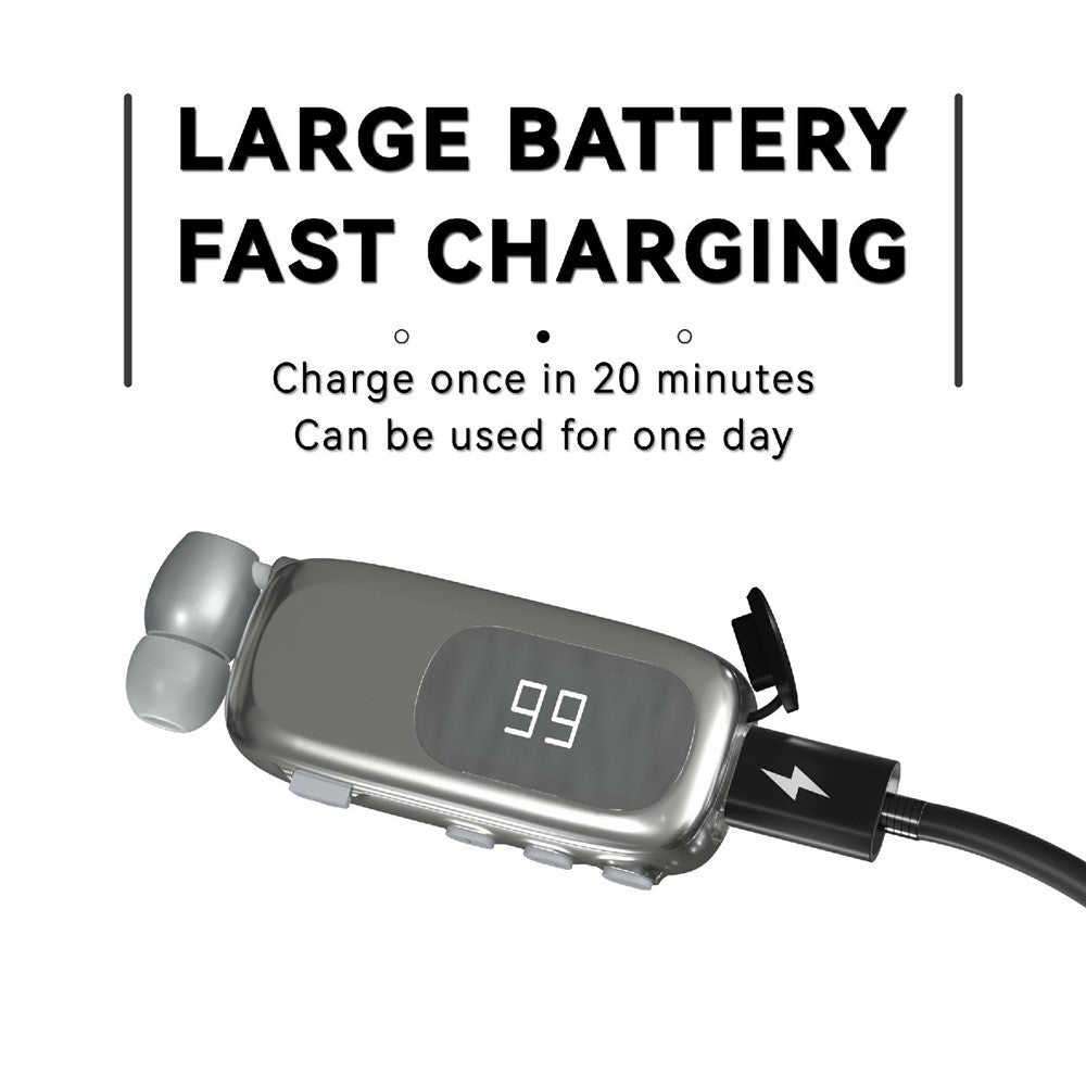 K75 LCD Screen Business Bluetooth-compatible Headset Noise Cancellation Earphone with Vibration Alert