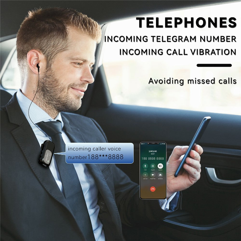 K75 LCD Screen Business Bluetooth-compatible Headset Noise Cancellation Earphone with Vibration Alert