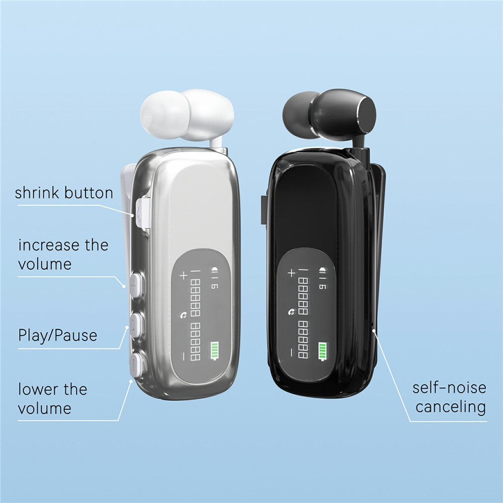 K75 LCD Screen Business Bluetooth-compatible Headset Noise Cancellation Earphone with Vibration Alert