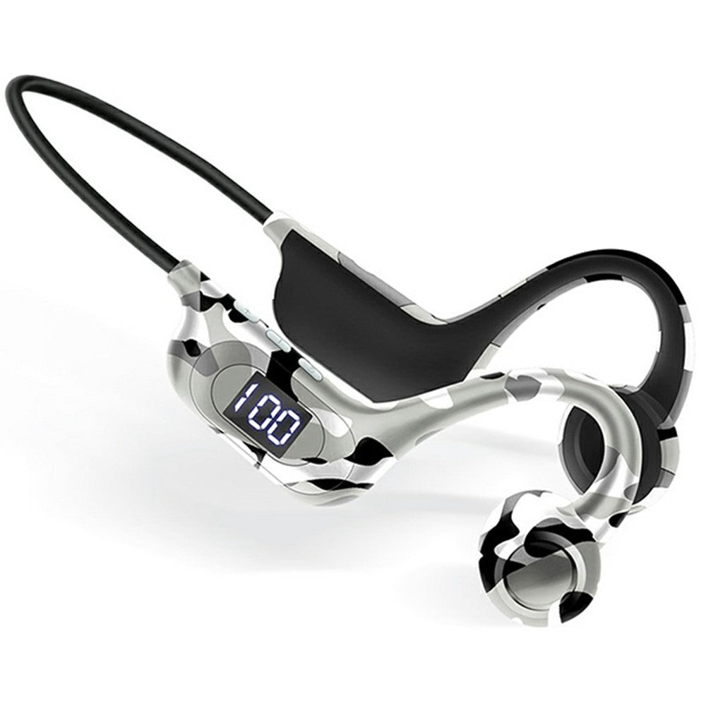 AKZ-G6 Bluetooth-compatible 5.3 Hi Fi Sound Earphones Open Ear Bone Conduction Headphones with LED Display