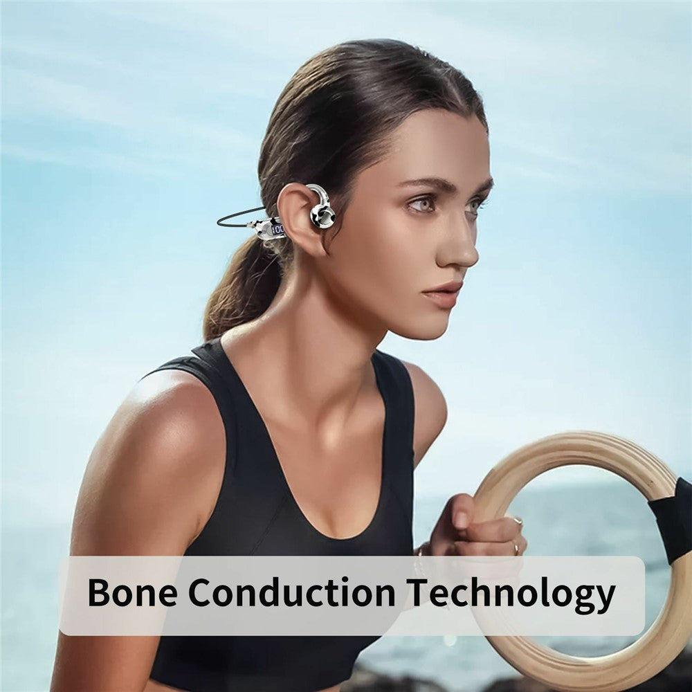 AKZ-G6 Bluetooth-compatible 5.3 Hi Fi Sound Earphones Open Ear Bone Conduction Headphones with LED Display