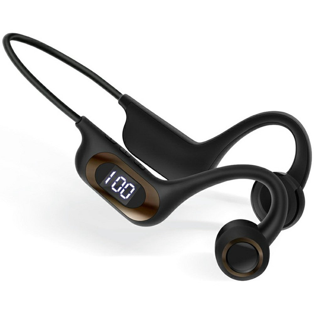 AKZ-G6 Bluetooth-compatible 5.3 Hi Fi Sound Earphones Open Ear Bone Conduction Headphones with LED Display