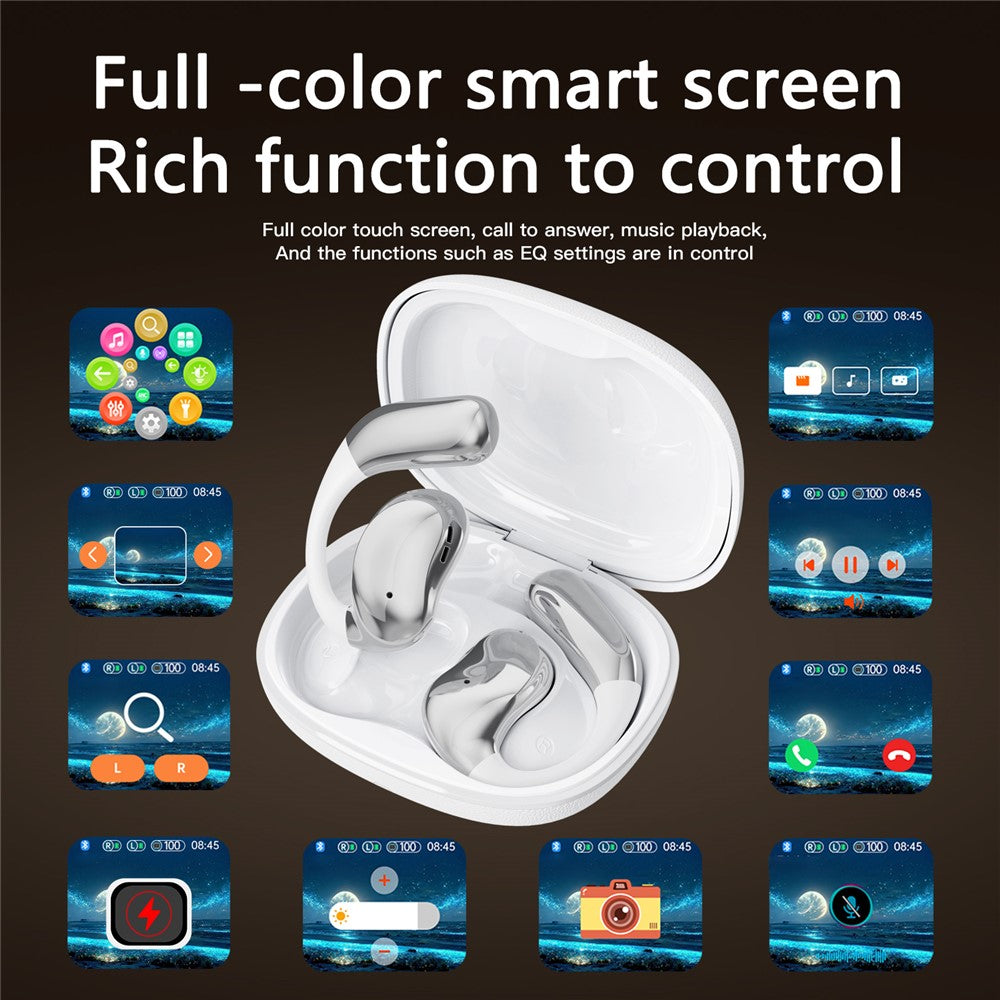YJ33 Bluetooth-compatible Earphones Noise Reduction Wireless Earhooks with Touch Control Charging Case
