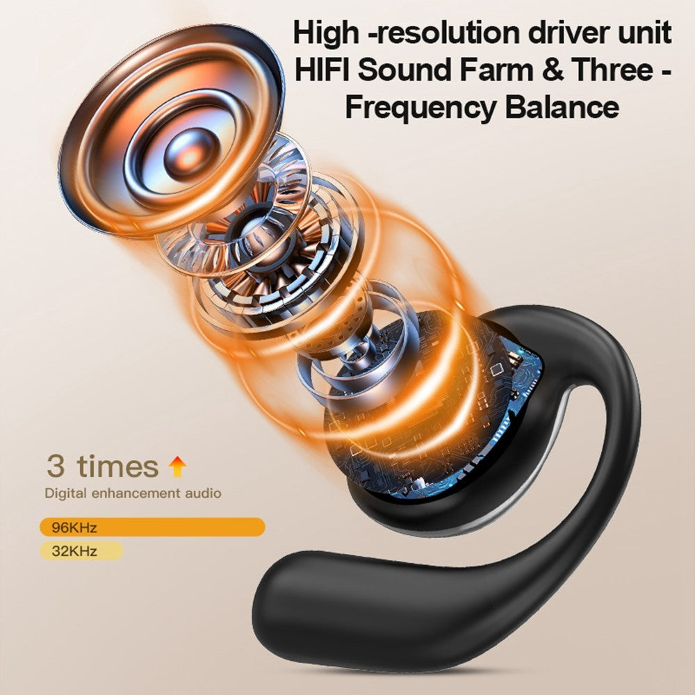 YJ33 Bluetooth-compatible Earphones Noise Reduction Wireless Earhooks with Touch Control Charging Case