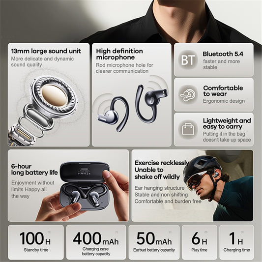 REMAX Openbuds P13 Wireless Stereo Earbuds Bluetooth-compatible Earphone Music Calling Earhooks with Charging Case