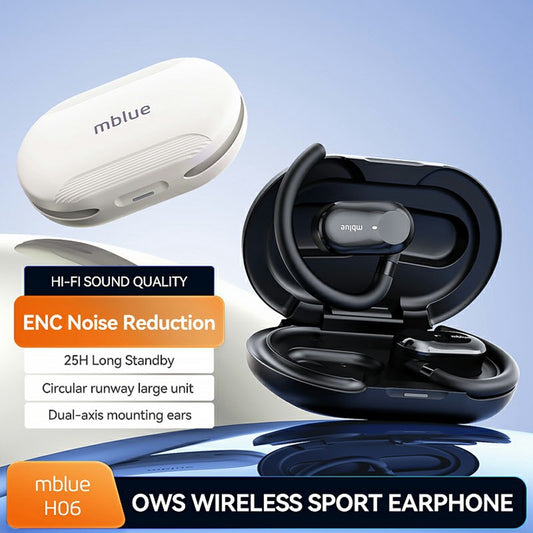 MBLUE H06 OWS Wireless Sports Earphones ENC Noise Reduction Bluetooth-compatible Headphones