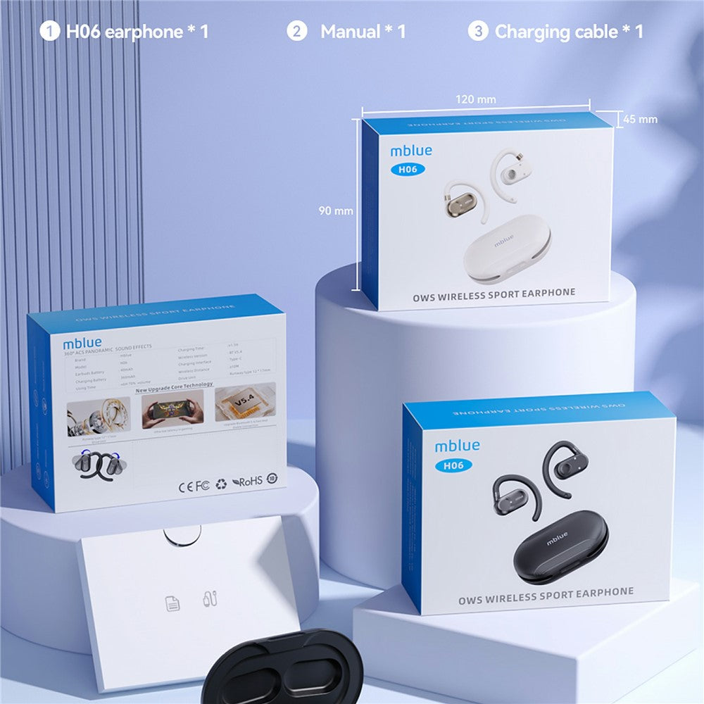 MBLUE H06 OWS Wireless Sports Earphones ENC Noise Reduction Bluetooth-compatible Headphones