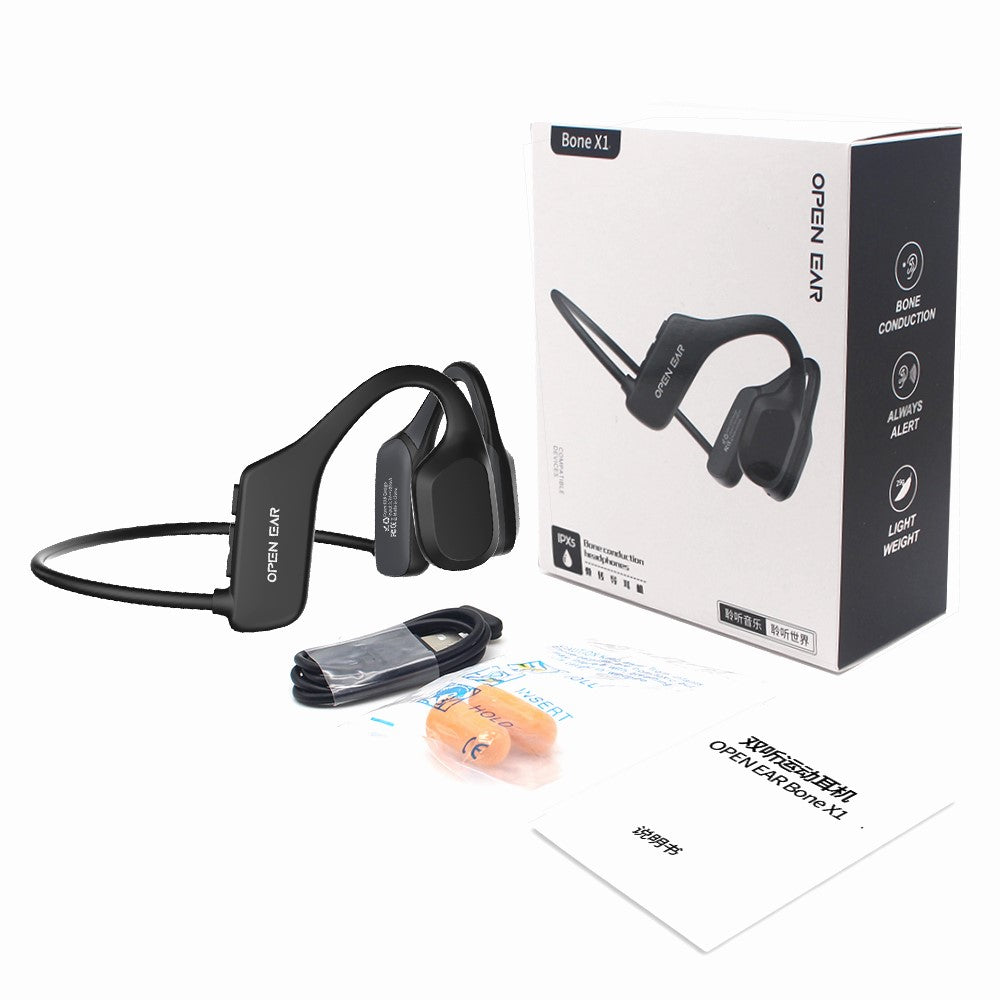 Bone X1 Open Ear Bluetooth-compatible Headphones IPX5 Waterproof Bone Conduction Earphones ( CE ROHS Certified )
