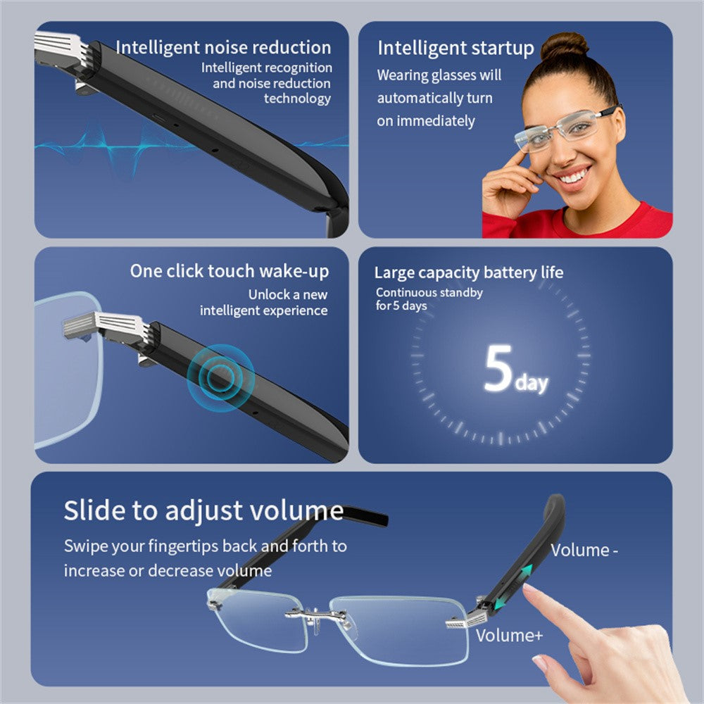 G06-T Wireless Music Glasses Bluetooth-compatible 5.3 Smart Glasses with Mic / Speaker for Cycling / Running (CE)