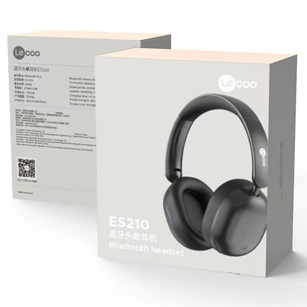 LENOVO LECOO ES210 Foldable Bluetooth-Compatible Headphones Stereo 15H Playtime Over-Ear Wireless Headset