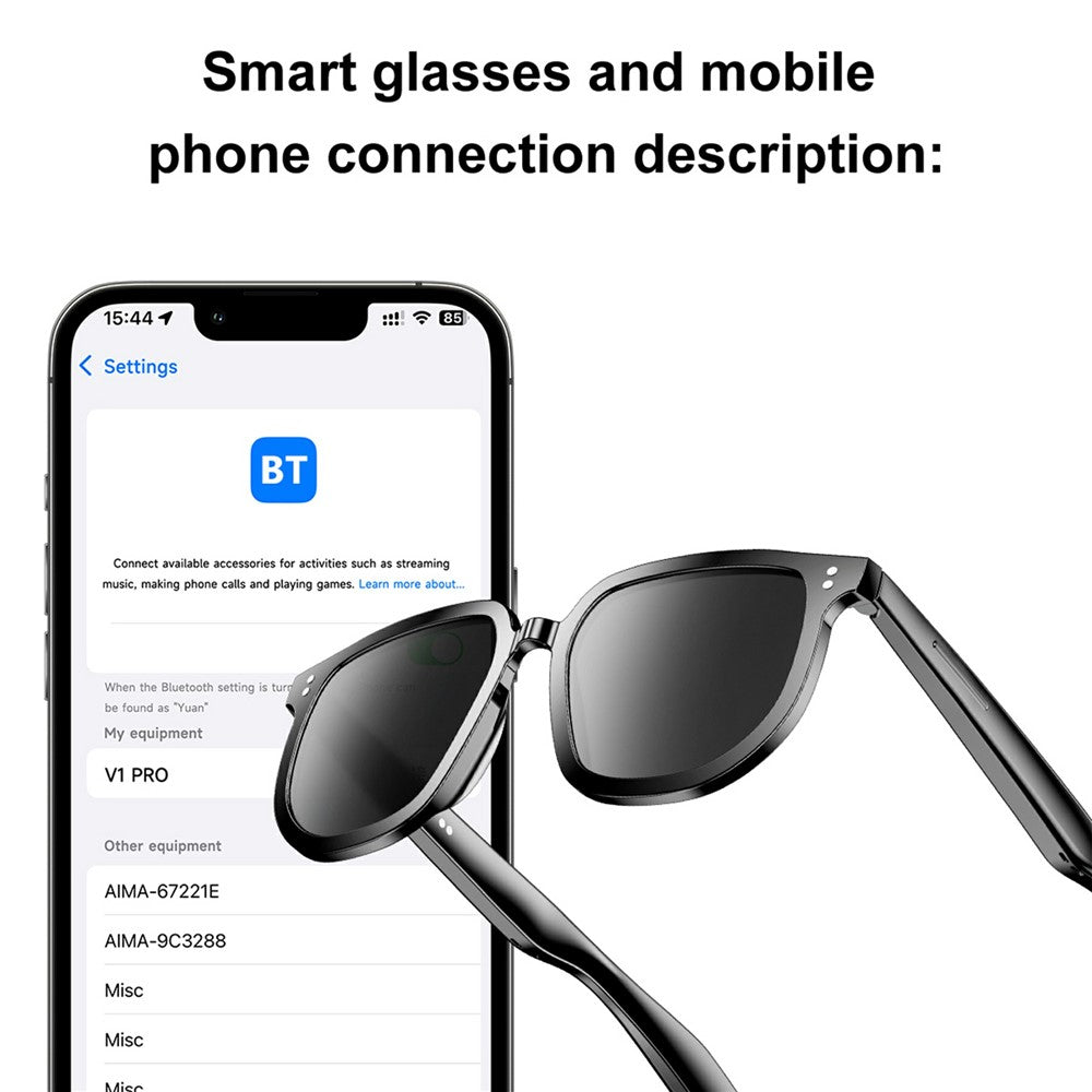 V1PRO Smart Glasses Bluetooth-Compatible Music Hands Free Calling UV Protection Eyeglasses