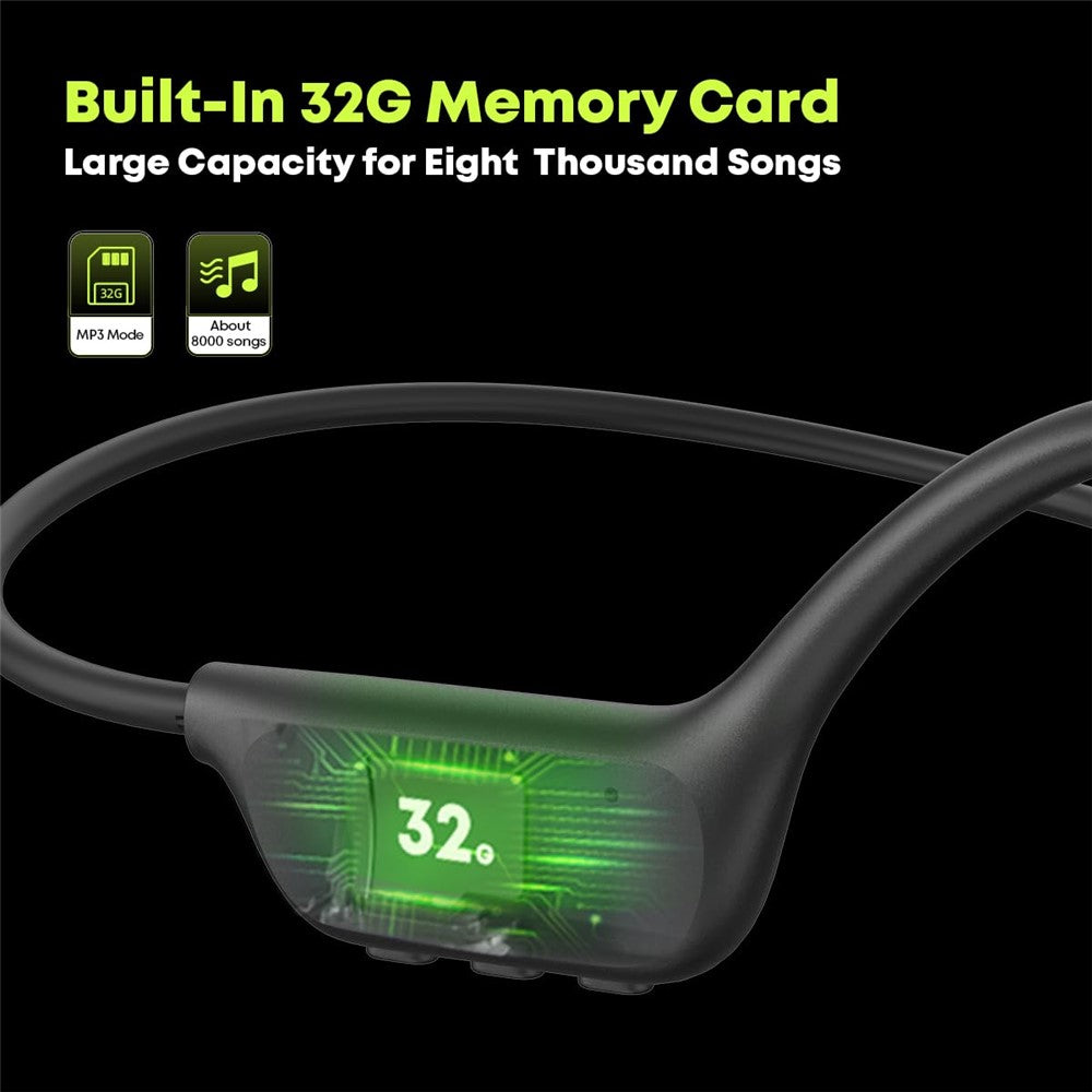 LANGSDOM BE17 IPX8 Waterproof Bone Conduction Bluetooth-Compatible Headphones Built In 32G Storage
