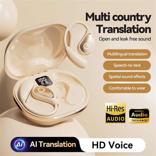 M95 HiFi Sound Bluetooth-Compatible Earphones 144 Languages AI Translation Sports Earbuds