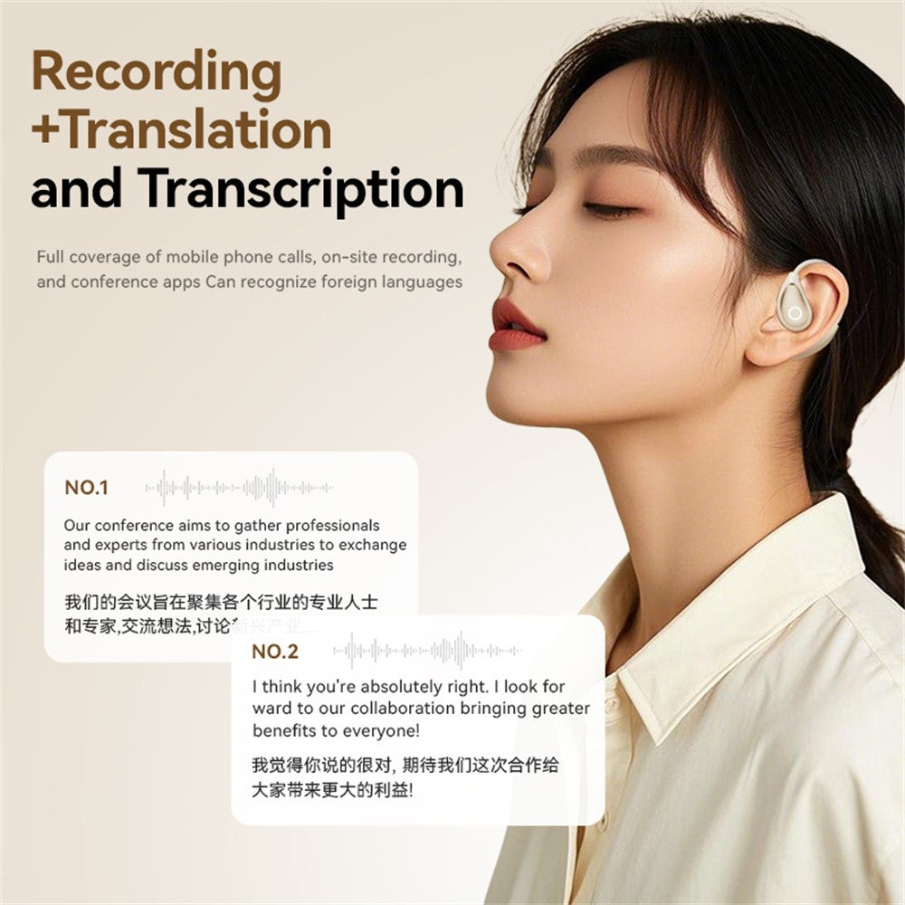 M95 HiFi Sound Bluetooth-Compatible Earphones 144 Languages AI Translation Sports Earbuds