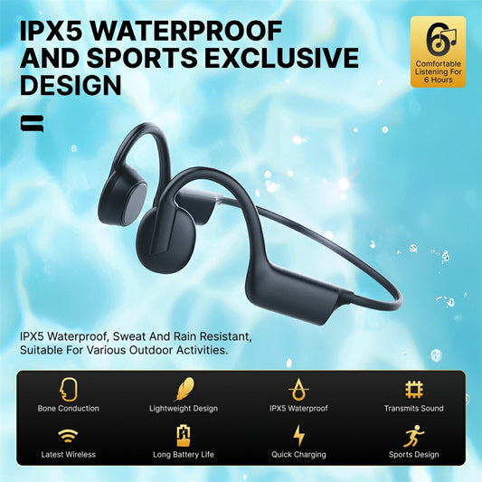 KO8 Bone Conduction Headset Wireless Sports Headphones Waterproof Earphones