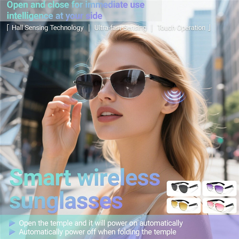 GT-32 Bluetooth-compatible Music Eyeglasses AI Translation Smart Glasses UV Protection Sunglasses