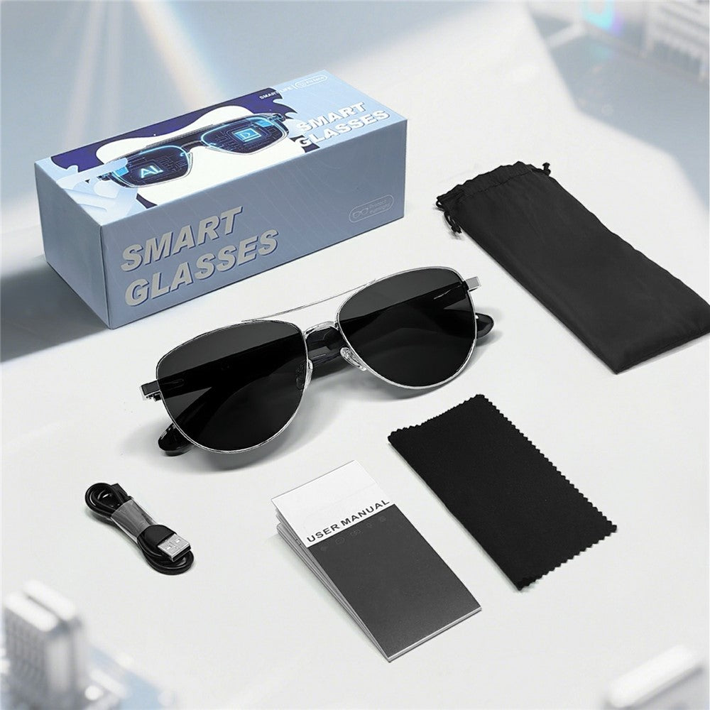 GT-32 Bluetooth-compatible Music Eyeglasses AI Translation Smart Glasses UV Protection Sunglasses