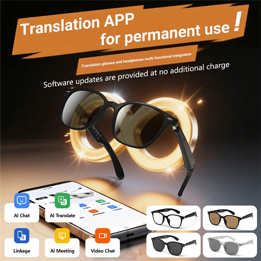 GT-35 AI Intelligent Translation Glasses Blue Light / UV Protection Bluetooth-compatible Music / Call Eyeglasses