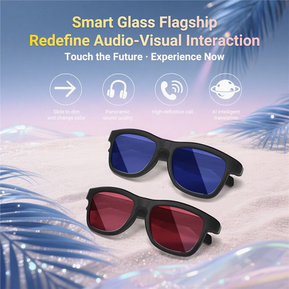 GV-90 AI Translation Smart Glasses Touch Color Changing Lens HD Audio Bluetooth-compatible Music Eyeglasses