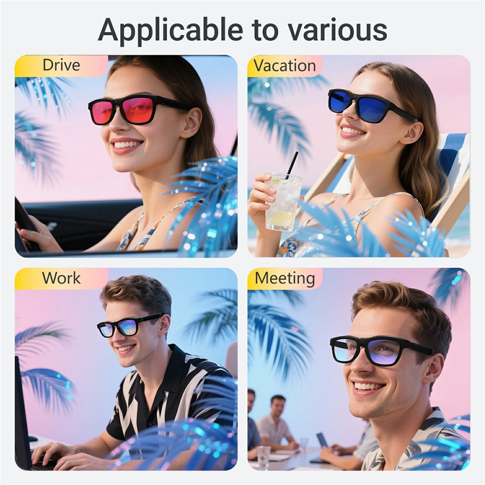 GV-90 AI Translation Smart Glasses Touch Color Changing Lens HD Audio Bluetooth-compatible Music Eyeglasses