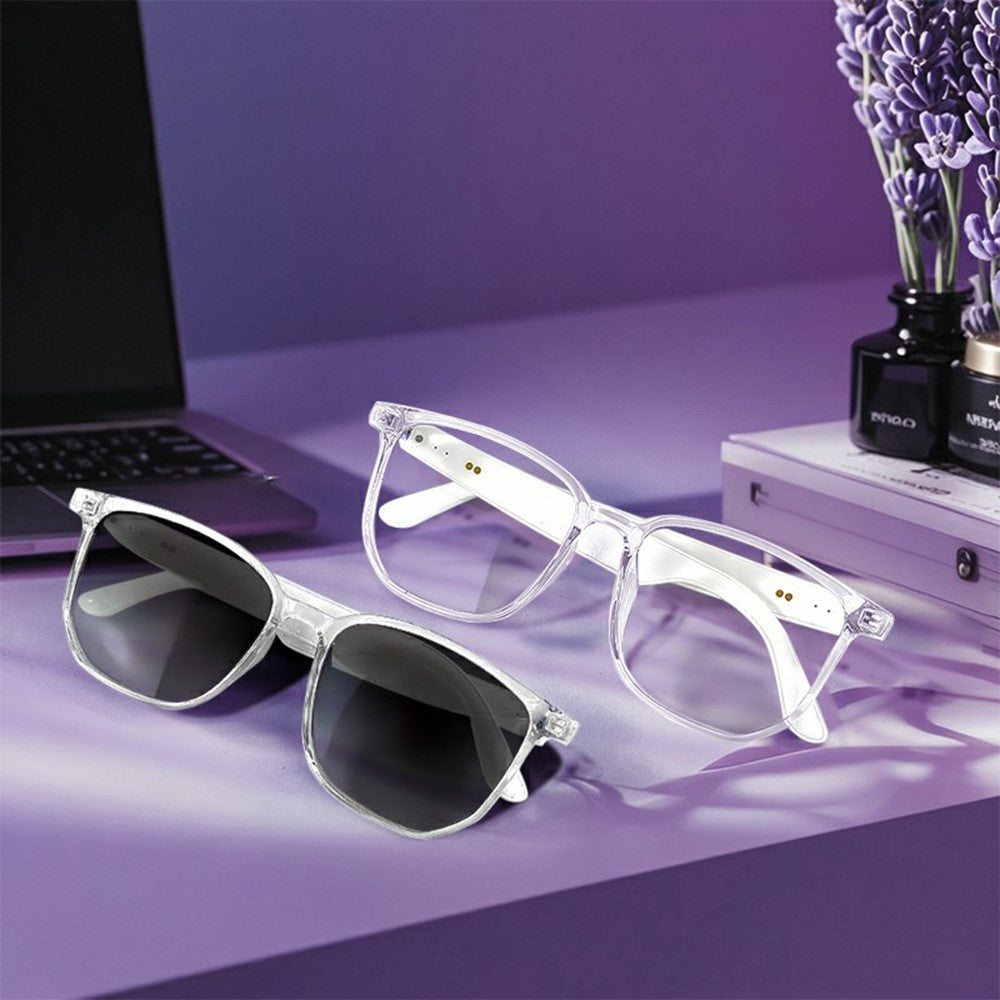 GS03 AI Translation Bluetooth-compatible Glasses Transparent Frame Smart Eyewear for Music Calls