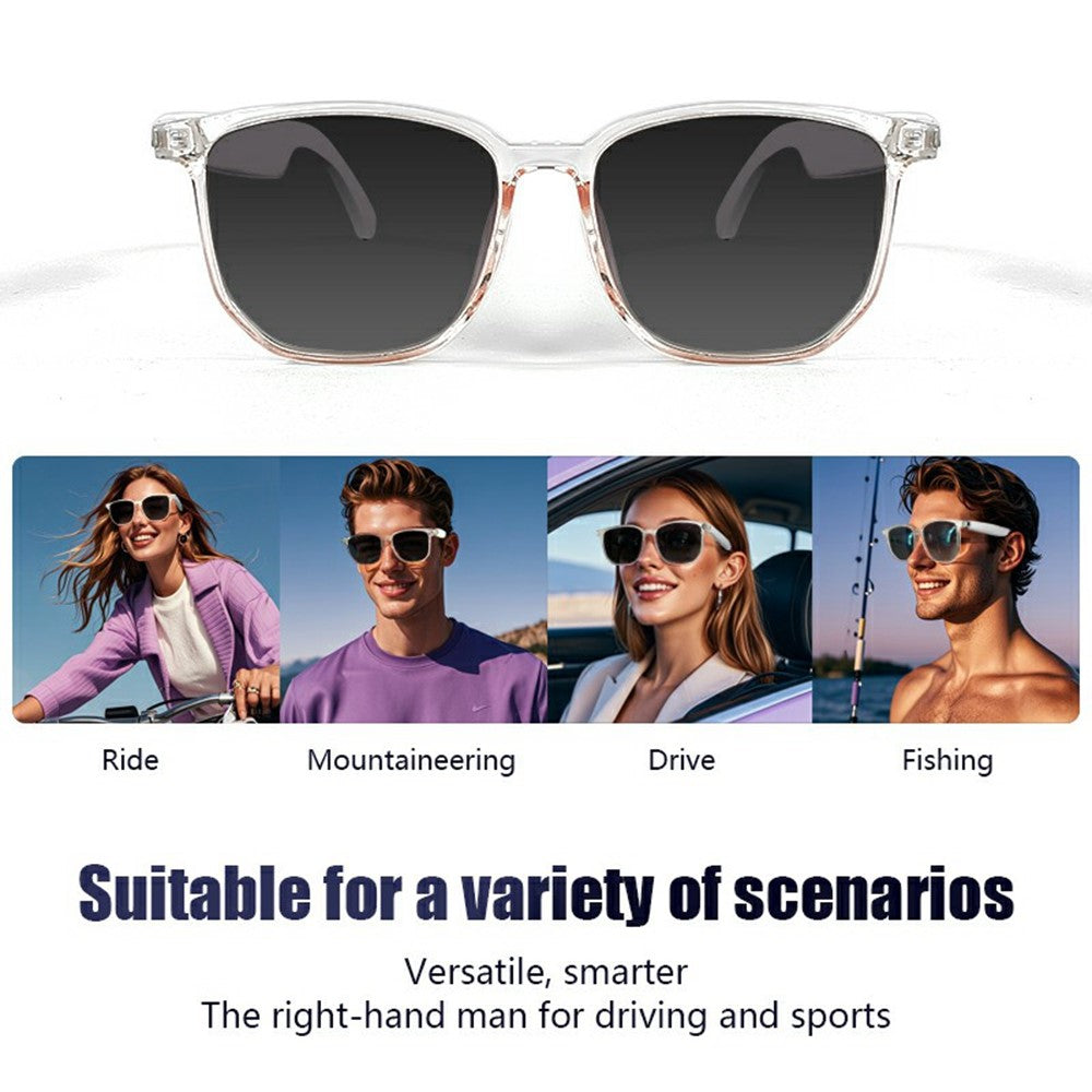GS03 AI Translation Bluetooth-compatible Glasses Transparent Frame Smart Eyewear for Music Calls