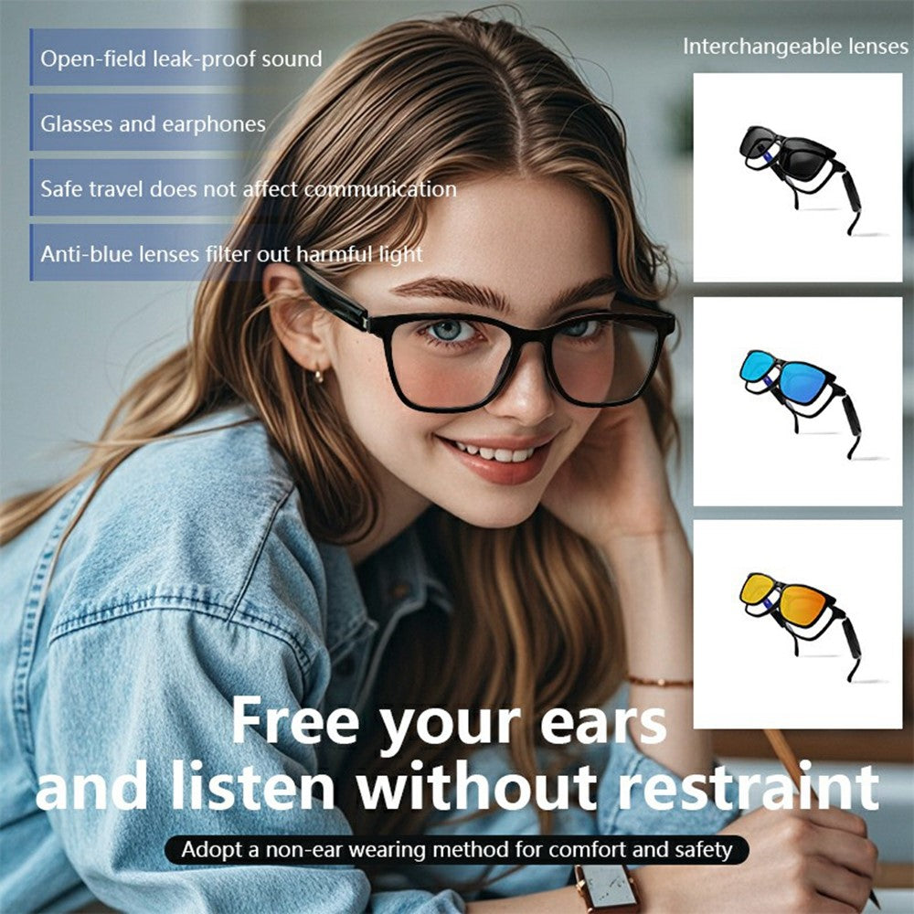 GS05 AI Translation Bluetooth-compatible Glasses Smart Eyewear with Magnetic Detachable Polarized Lens