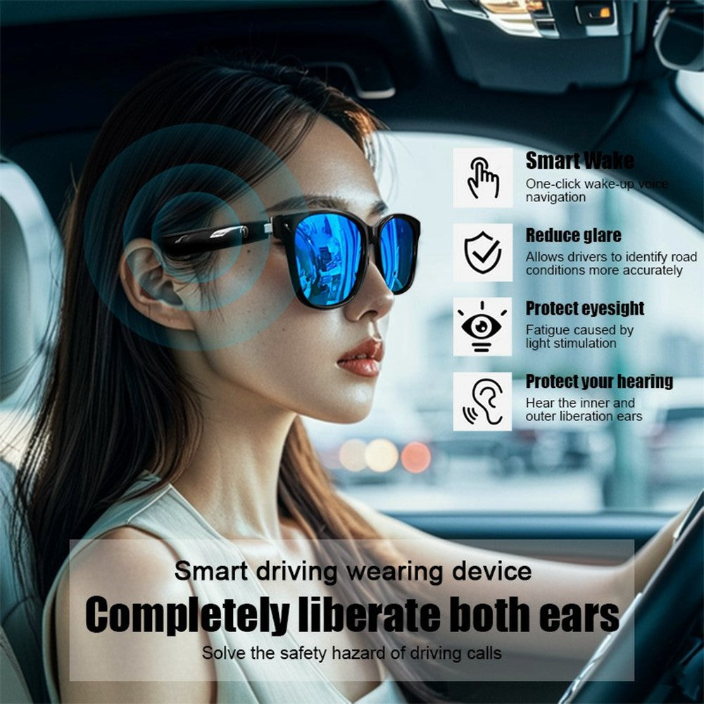 GS08 UV400 Polarized Lens Glasses Bluetooth-compatible Earphone AI Translation Smart Eyewear