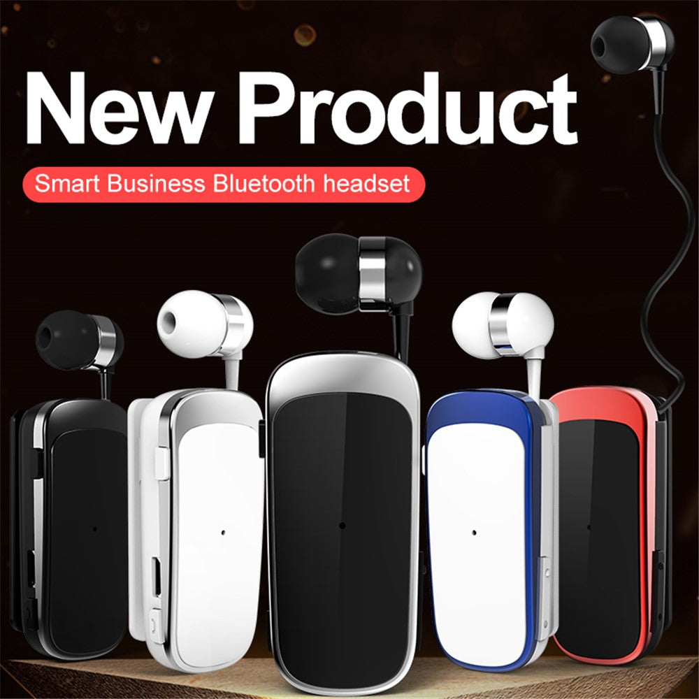 K52 Business Retractable Bluetooth-compatible 4.1 Wireless Headset Earphone Call Remind Vibration Earbuds