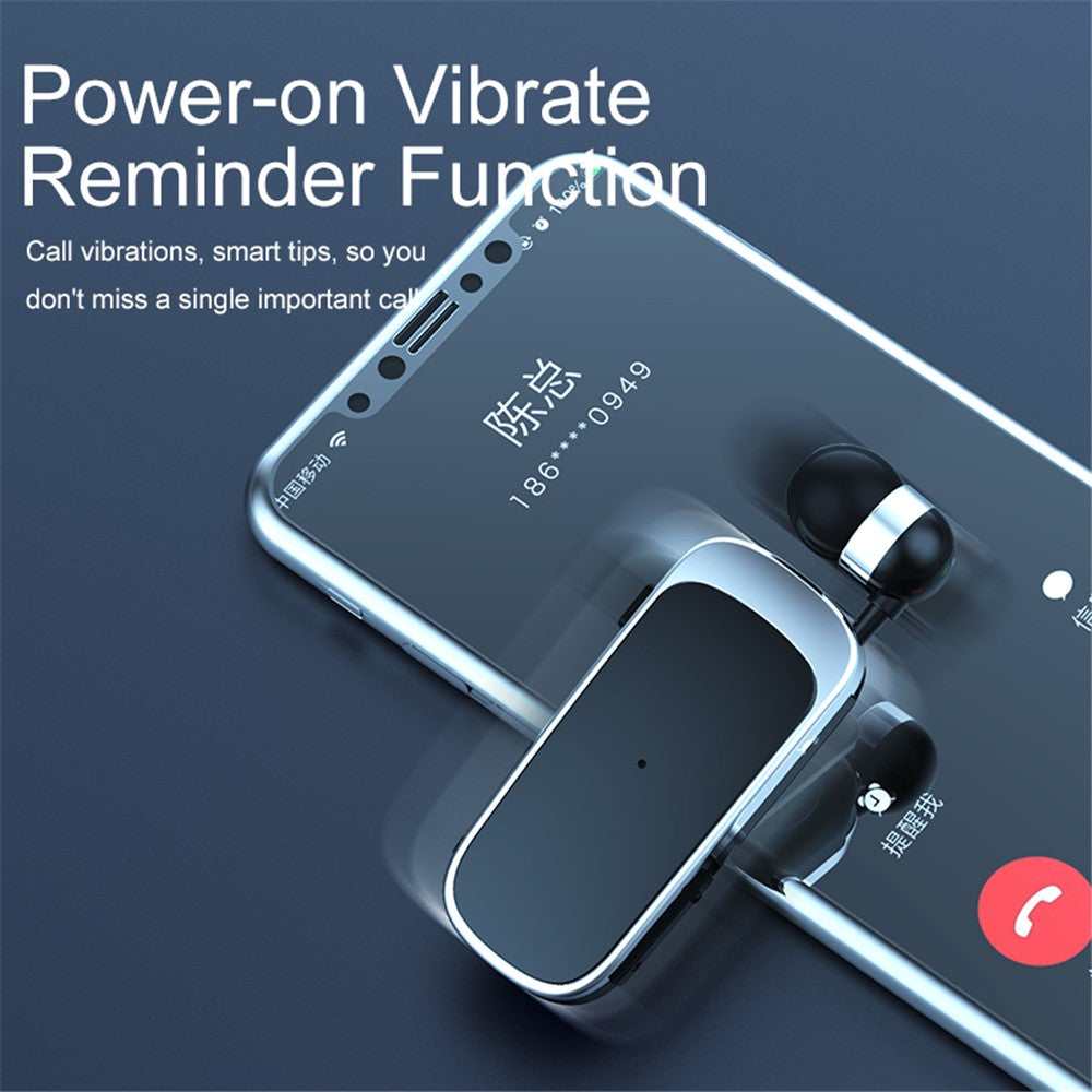 K52 Business Retractable Bluetooth-compatible 4.1 Wireless Headset Earphone Call Remind Vibration Earbuds