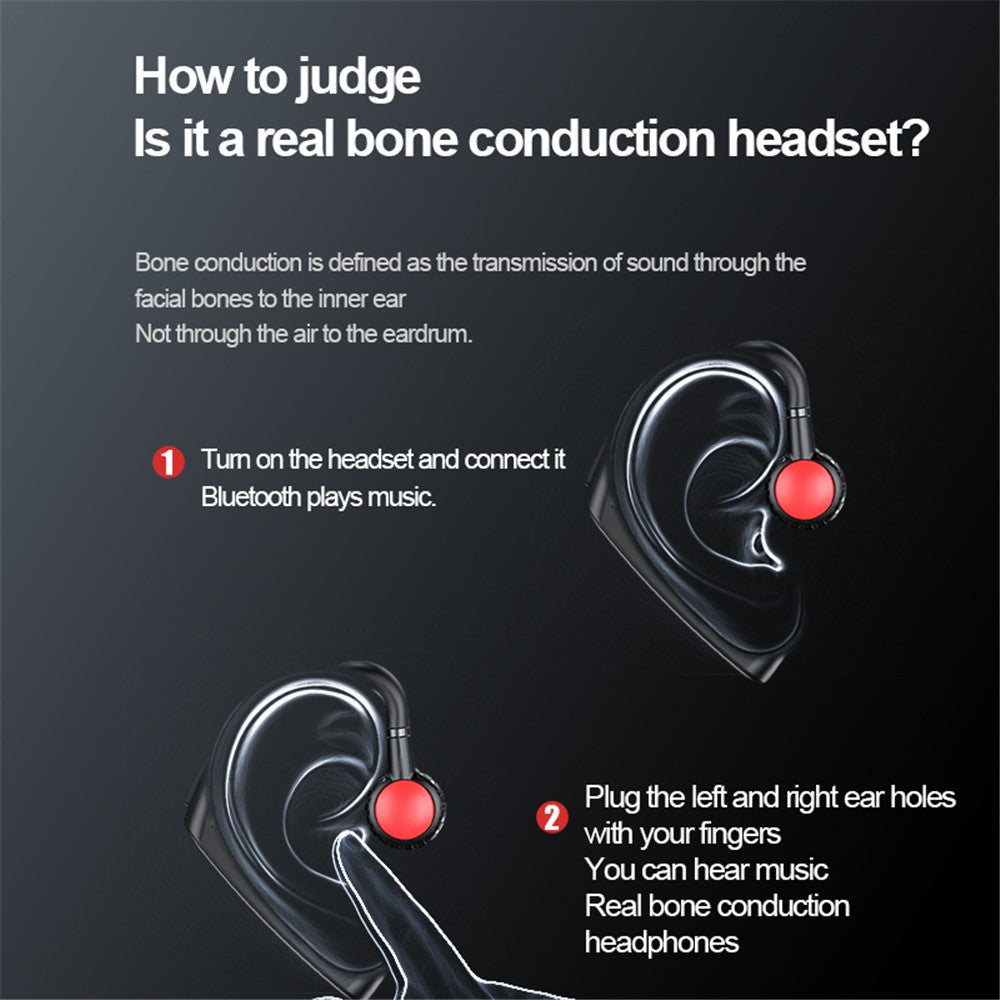 618 Wireless Bluetooth-compatible Bone Conduction Earphone Single Ear Hook Headset