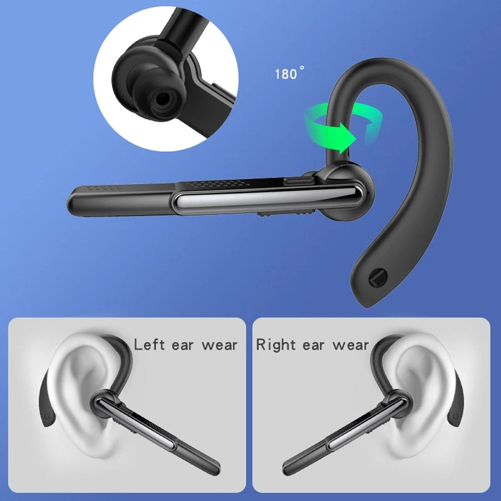 P40 Single Ear Wireless Bluetooth-compatible Headset 180-degree Rotating Business Noise Reduction Earphone Hands-free Headphone with Mic