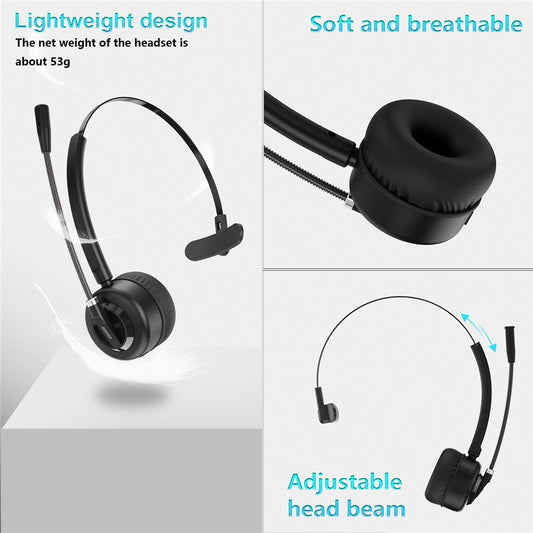 ANIVIA A8 Single Ear Bluetooth-compatible 5.0 Wireless Headphone Call Center Headset with Noise Cancelling Microphone and Charging Dock