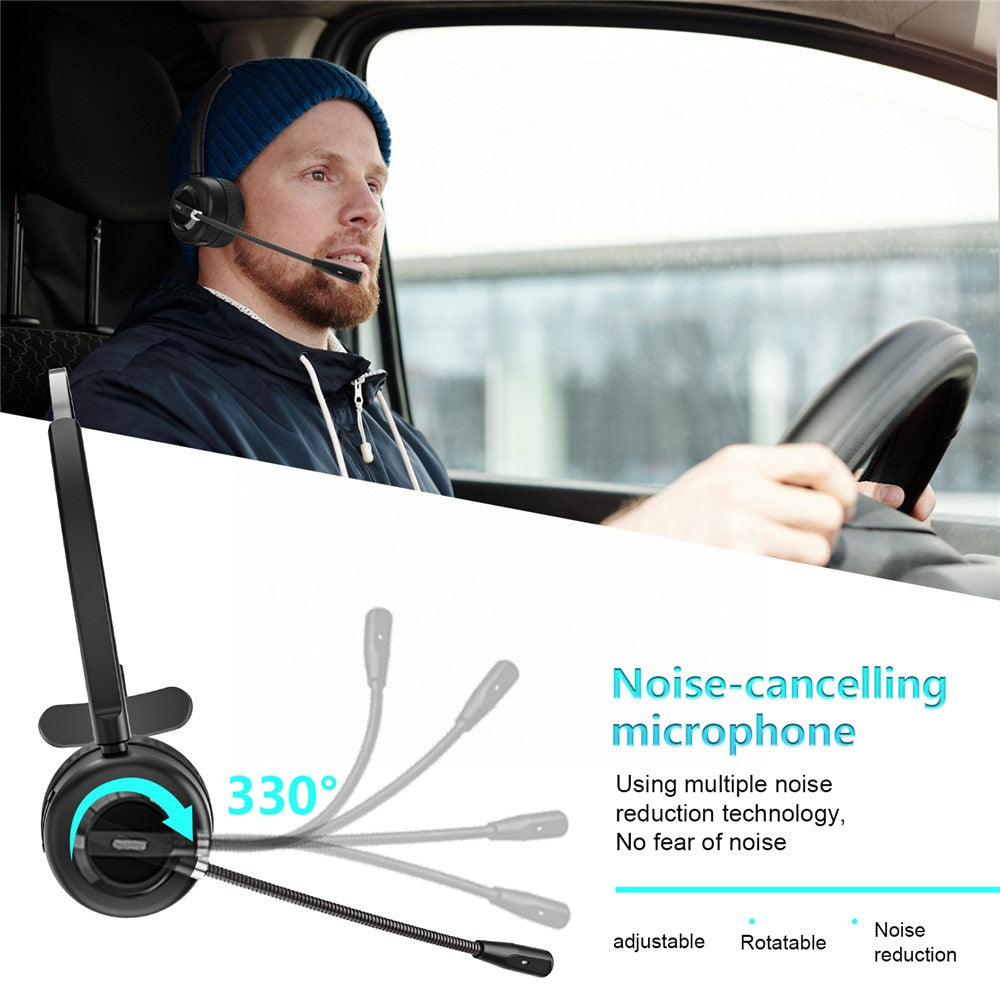 ANIVIA A8 Single Ear Bluetooth-compatible 5.0 Wireless Headphone Call Center Headset with Noise Cancelling Microphone and Charging Dock
