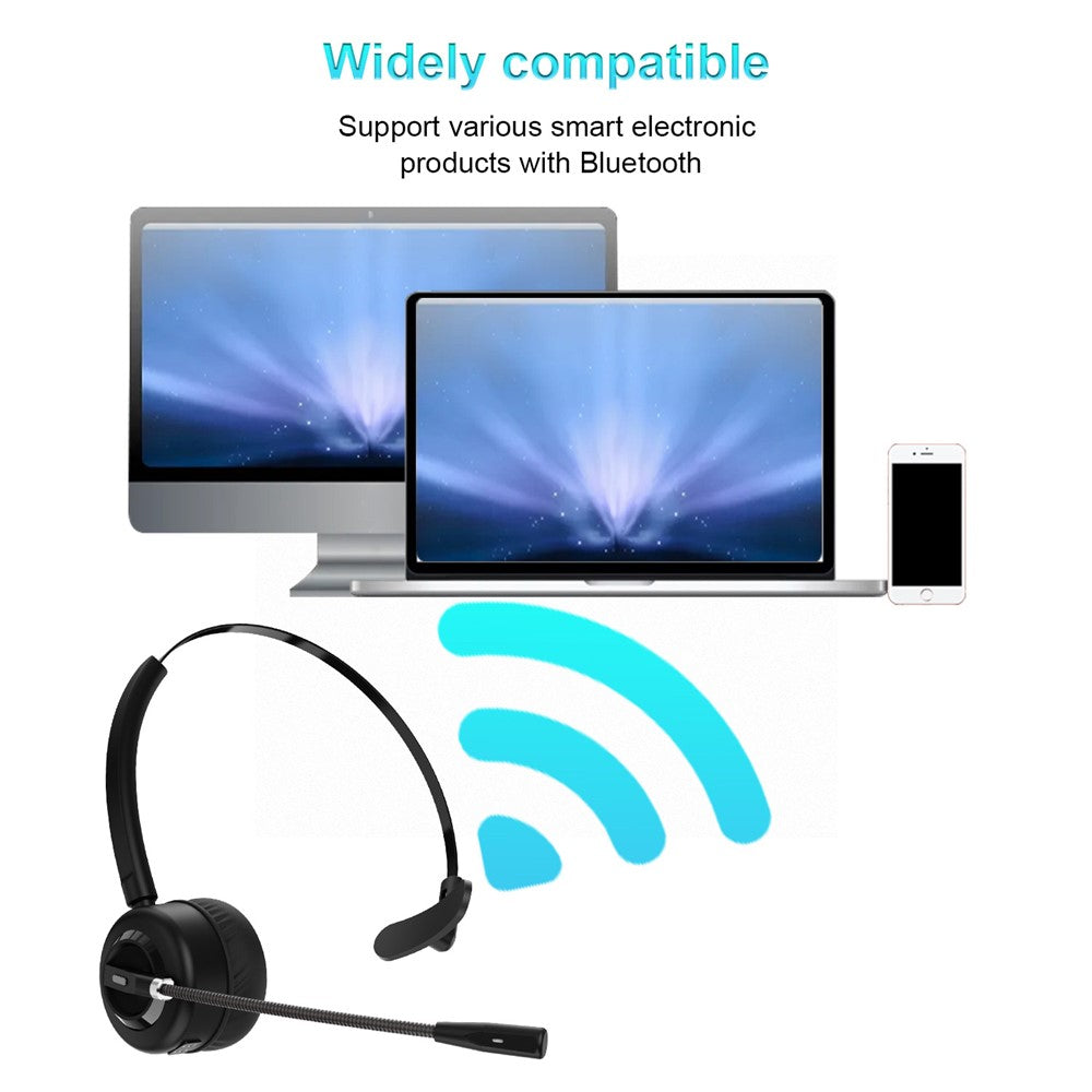 ANIVIA A8 Single Ear Bluetooth-compatible 5.0 Wireless Headphone Call Center Headset with Noise Cancelling Microphone and Charging Dock