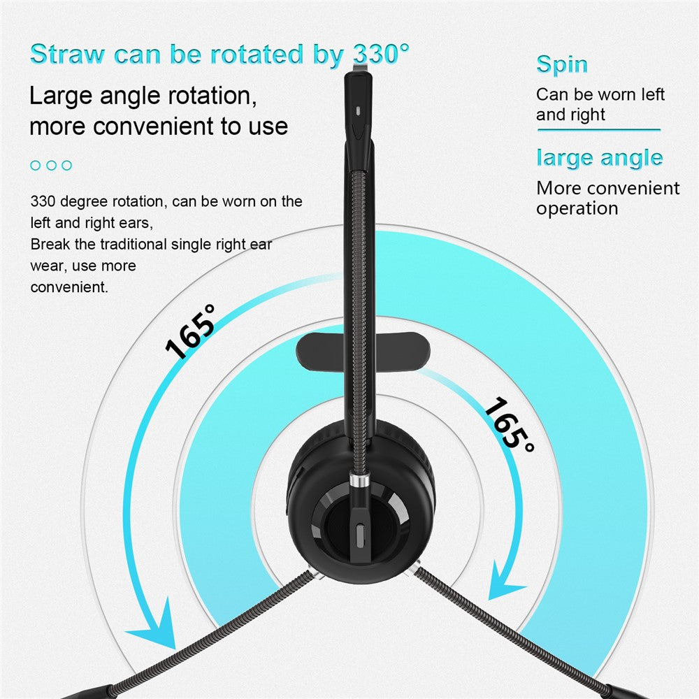 ANIVIA A8 Single Ear Bluetooth-compatible 5.0 Wireless Headphone Call Center Headset with Noise Cancelling Microphone and Charging Dock