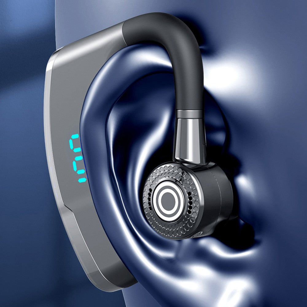 V9S Bluetooth-compatible Single-Ear (Monaural) Headset Business Style LED Display Wireless Headphone Earphone with Battery Charging Case
