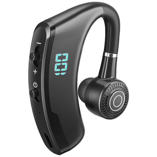V9S Bluetooth-compatible Single-Ear (Monaural) Headset Business Style LED Display Wireless Headphone Earphone with Battery Charging Case
