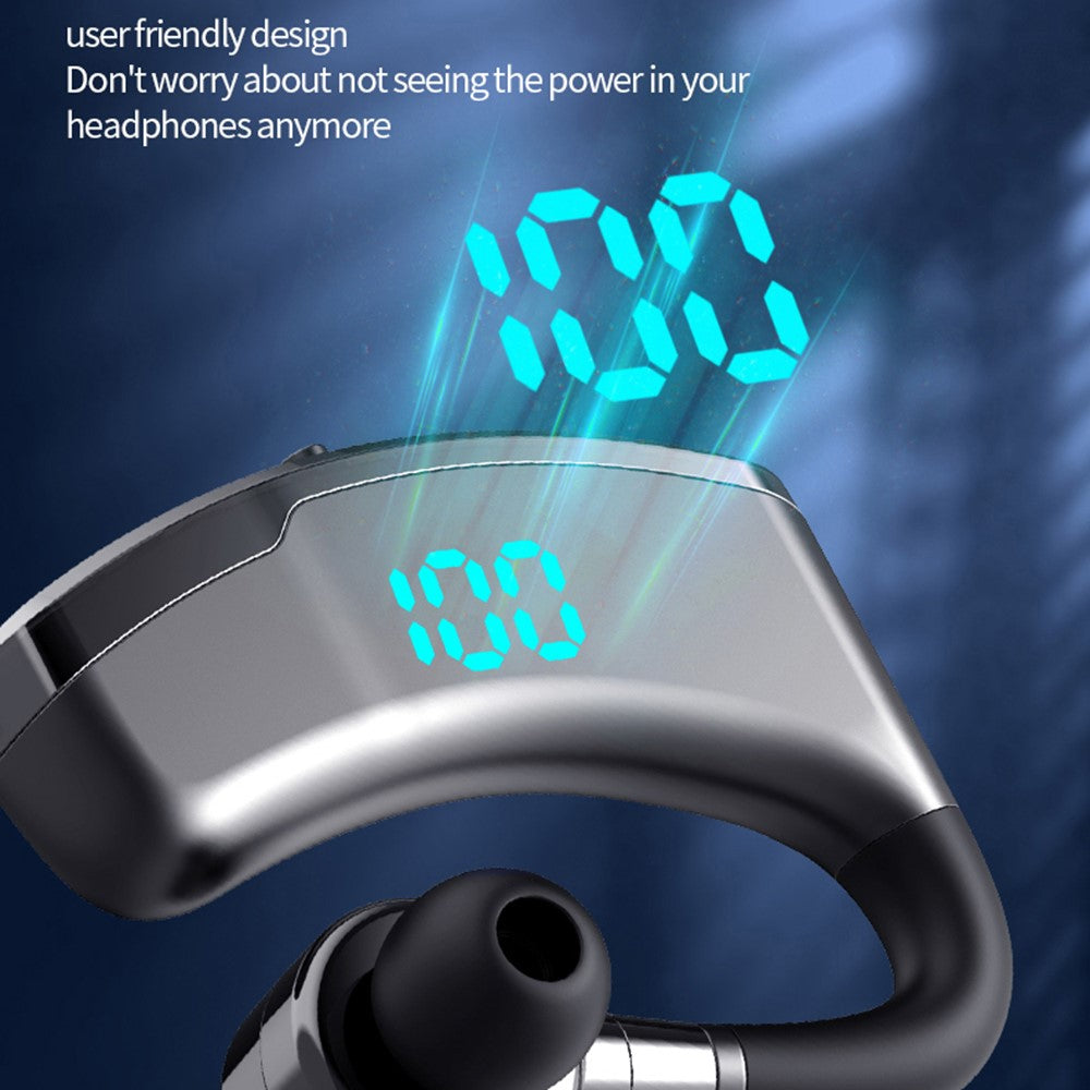 V9S Bluetooth-compatible Single-Ear (Monaural) Headset Business Style LED Display Wireless Headphone Earphone with Battery Charging Case