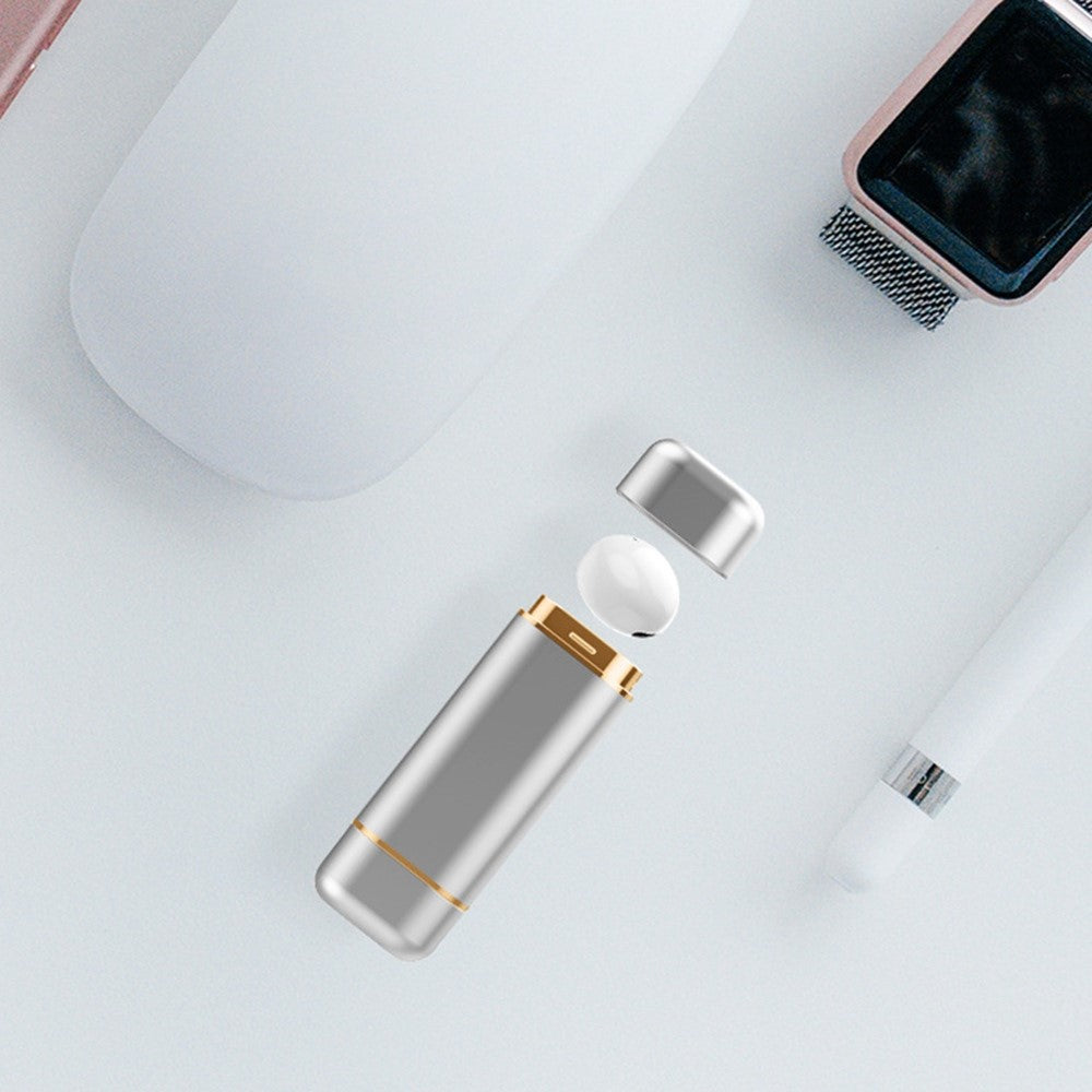 Single Wireless Earphone Mini Bluetooth-compatible Headset Sports Headphone with Lipstick-shaped Charging Case