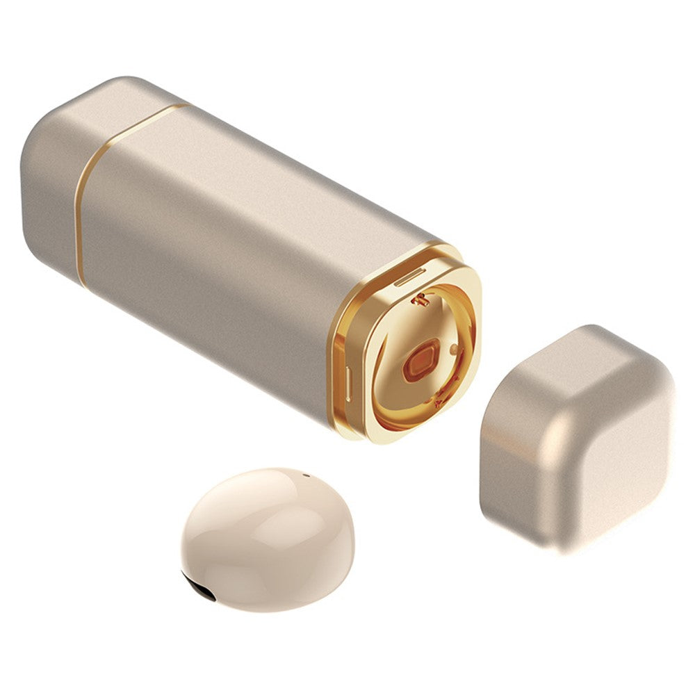 Single Wireless Earphone Mini Bluetooth-compatible Headset Sports Headphone with Lipstick-shaped Charging Case